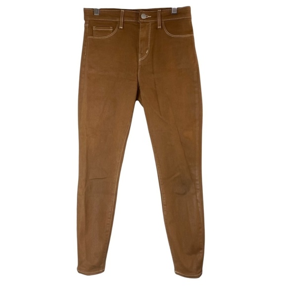 L'AGENCE - MARGOT COATED IN JAVA/ NATURAL CONTRAST DENIM Size 26 - Picture 2 of 9